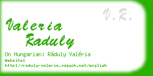 valeria raduly business card