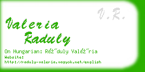 valeria raduly business card